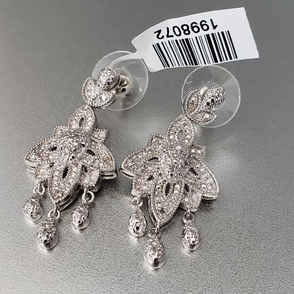 Karis Diamond Accent Chandelier Dangle Earrings Platinum Bond Brass 3 Pairs - Picture 7 of 16